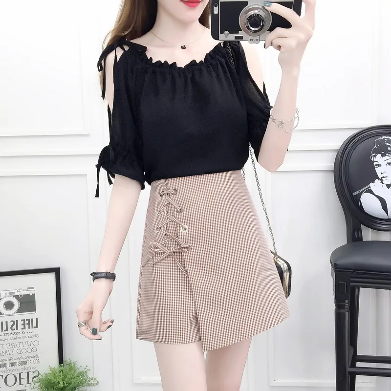Women 2022 Summer New Fashion 2 Piece Sets Female Short Sleeve Chiffon Shirt Tops Ladies High Waist Wide Leg Shorts Suits X07
Women 2022 Summer New Fashion 2 Piece Sets Female Short Sleeve Chiffon Shirt Tops Ladies High Waist Wide Leg Shorts Suits X07