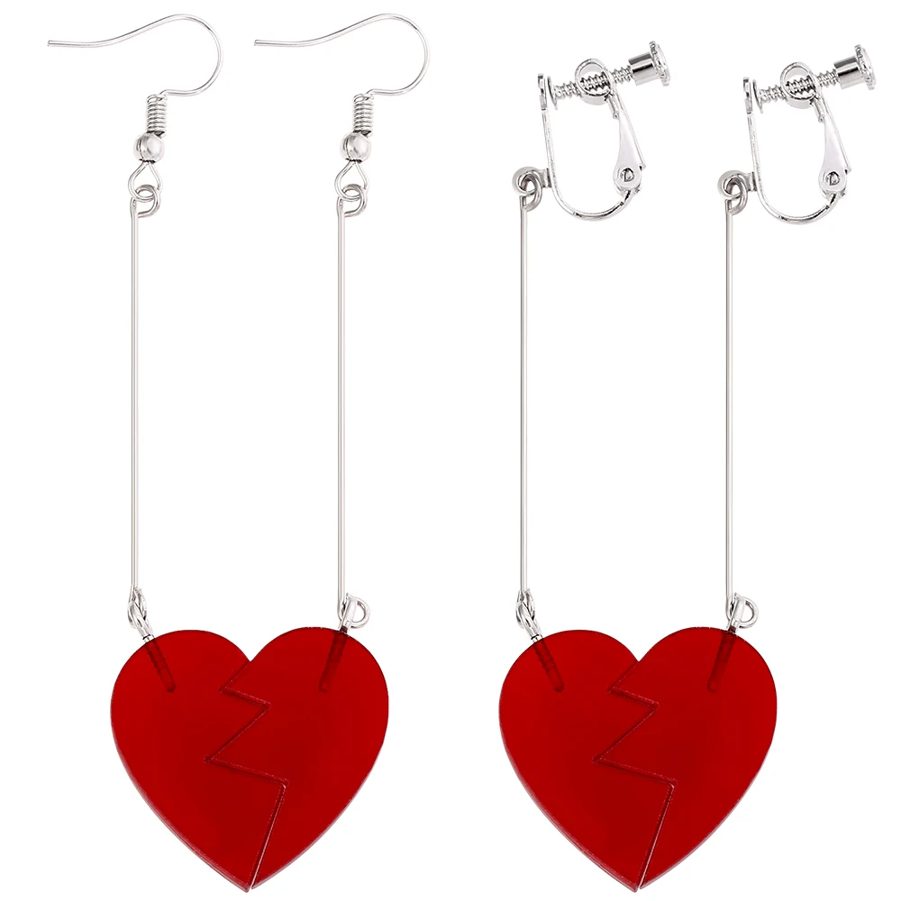 

JoJos Bizarre Adventure Kakyoin Noriaki Anime Earrings No ear hole Pierre Polnareff Splice Heart Long Earrings Women Men Jewelry