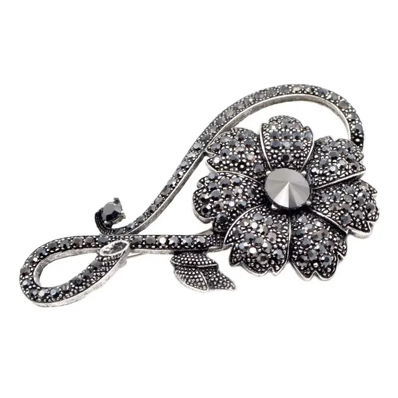 CINDY XIANG Rhinestone Black Flower Brooches for Women Vintage Elegant Large Pin Winter Coat Sweater Broches High Quality
CINDY XIANG Rhinestone Black Flower Brooches for Women Vintage Elegant Large Pin Winter Coat Sweater Broches High Quality