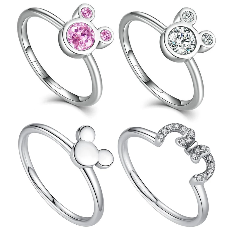 Clear Pink Crystal Mickey Mouse Rings For Women Silver Color Anel Disney Anime Cartoon Minnie Ring Men Fashion Jewelry Kids Gift
Clear Pink Crystal Mickey Mouse Rings For Women Silver Color Anel Disney Anime Cartoon Minnie Ring Men Fashion Jewelry Kids Gift