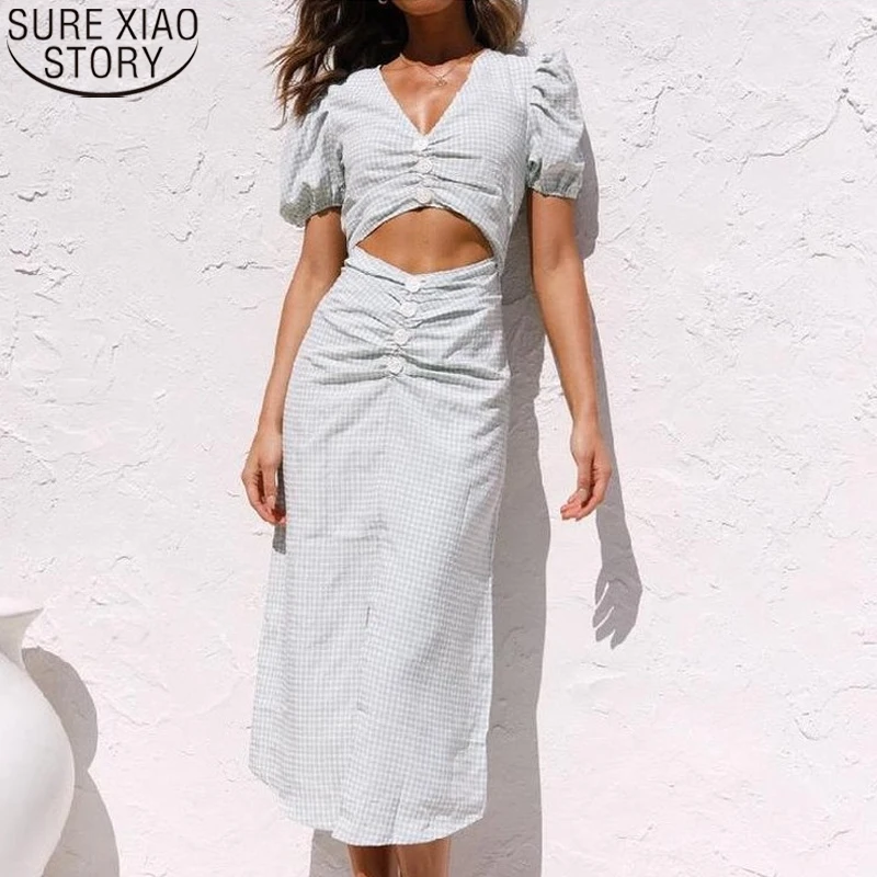 Fashion White Plaid Two-piece Sets Suit Casual Short Puff Sleeve V-neck Tops Pullover and Split Long Skirt Cotton Clothes 19832
Fashion White Plaid Two-piece Sets Suit Casual Short Puff Sleeve V-neck Tops Pullover and Split Long Skirt Cotton Clothes 19832