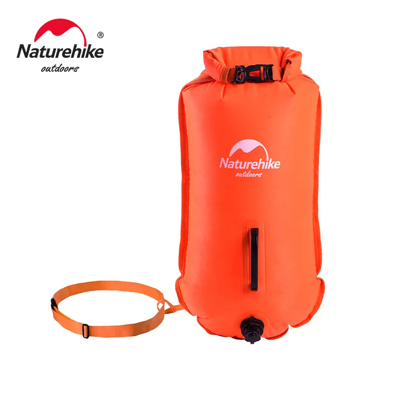 

Naturehike Inflatable Swimming Buoy Waterproof 28L Storage Dry Bag Adjustable Belt Flotation Bag Dual Airbag Swim Drifting Float