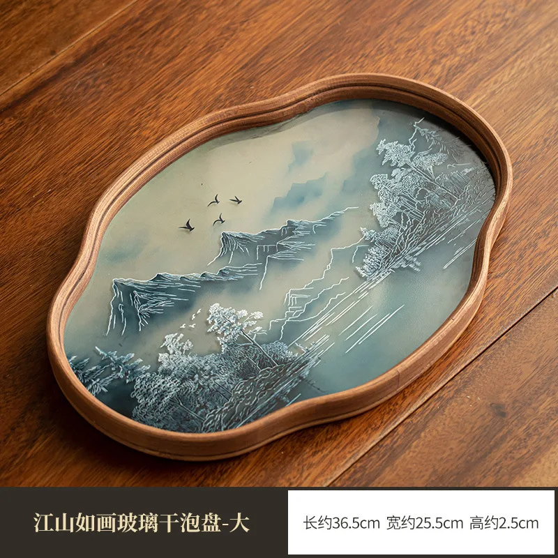 Китайский стеклянный чайный поднос с цветами бегонии
Китайский стеклянный чайный поднос с цветами бегонии