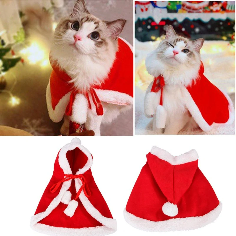 Cat Costume Santa Cosplay Funny Transformed Cat/Dog Pet Christmas Cape Dress Up Clothes Red Scarf Cap Cloak Photo Props Decor
Cat Costume Santa Cosplay Funny Transformed Cat/Dog Pet Christmas Cape Dress Up Clothes Red Scarf Cap Cloak Photo Props Decor