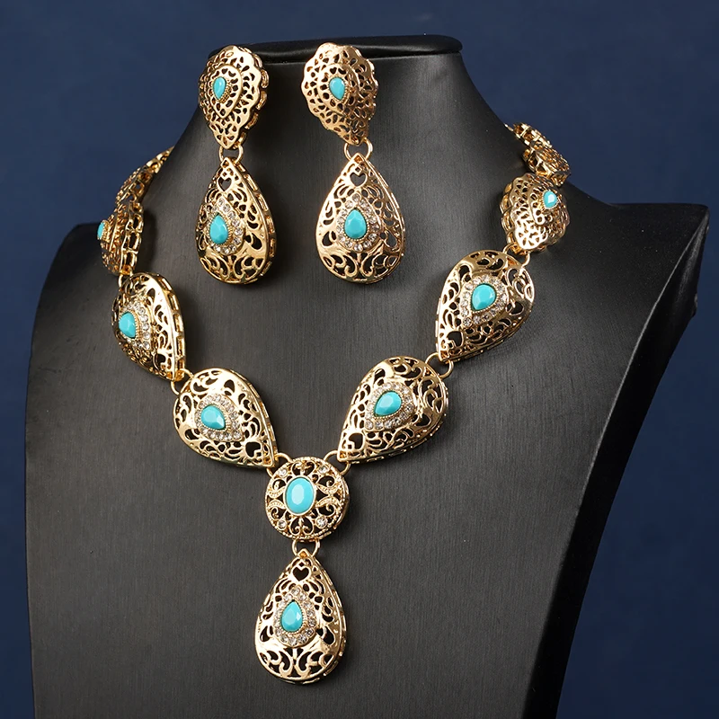 New Morocco Wedding Necklace Set Gold Plated Water Drop Rhinestone Jewelry Set Ethnic Birdal Gift Caftan Jewelry Bijoux Women
New Morocco Wedding Necklace Set Gold Plated Water Drop Rhinestone Jewelry Set Ethnic Birdal Gift Caftan Jewelry Bijoux Women