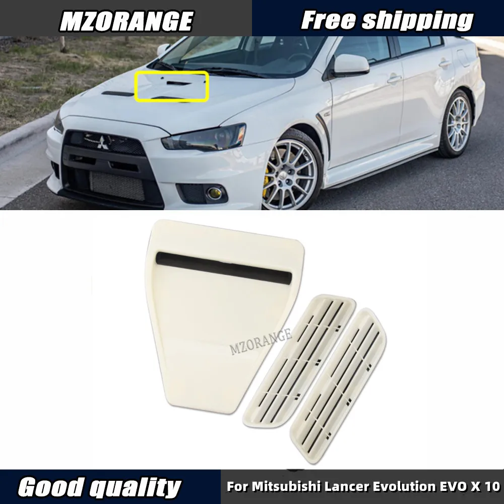 

6PCS Insert Air Vent Intake Ducts Cover Direct Hood Scoop Bonnet For Mitsubishi Lancer Evolution EVO X 10 Car Accessories