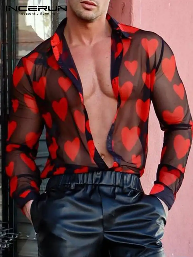 2022 Fashion Men Shirt Printed Mesh Transparent Lapel Long Sleeve Streetwear Party Nightclub Shirts Sexy Casual Camisa INCERUN 7
2022 Fashion Men Shirt Printed Mesh Transparent Lapel Long Sleeve Streetwear Party Nightclub Shirts Sexy Casual Camisa INCERUN 7
