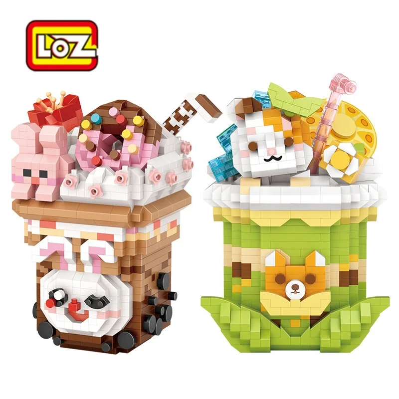 

LOZ Mini Blocks Cartoon Rabbit Cat Tea DIY Educational Toy Food Drink Small Bricks Brinquedo Kids Gift Girl Present 9280