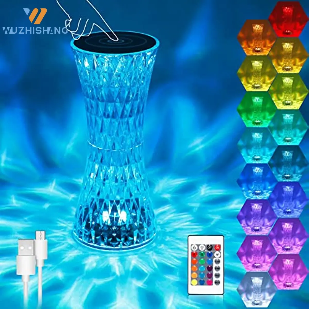 RGB Crystal Table Lamp 16 Colors & 4 Modes Acrylic Rose Diamond Lamps 2000mAh USB Charging Dimmable LED Romantic Bedside Light
RGB Crystal Table Lamp 16 Colors & 4 Modes Acrylic Rose Diamond Lamps 2000mAh USB Charging Dimmable LED Romantic Bedside Light