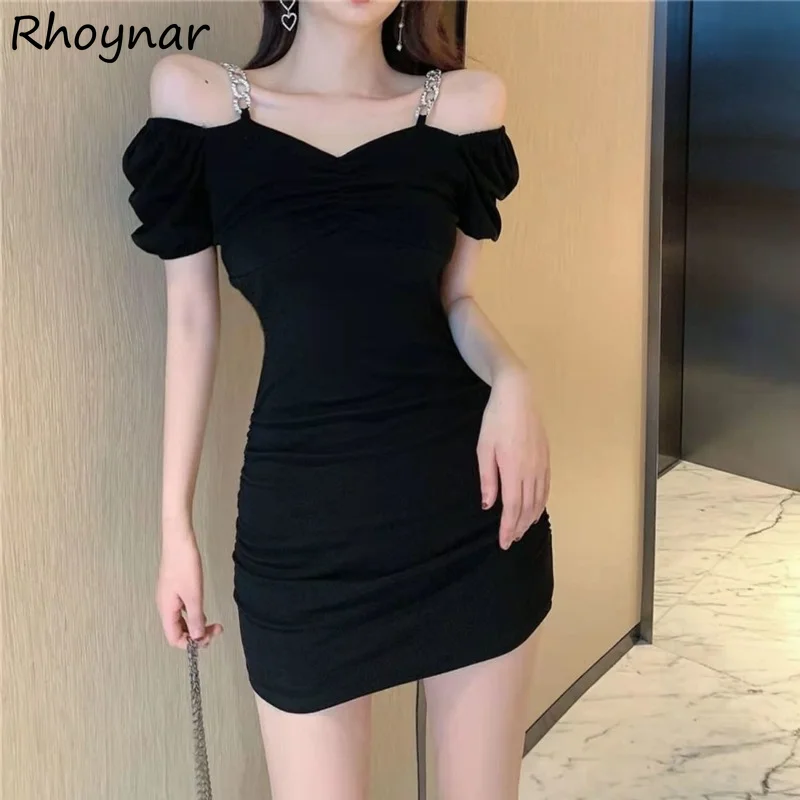 Short Sleeve Dress Women Off-shoulder Slim Chain Sweet Sexy Elegant Party Streetwear Pure Girlish Ulzzang Trendy Vestidos Mujer
Short Sleeve Dress Women Off-shoulder Slim Chain Sweet Sexy Elegant Party Streetwear Pure Girlish Ulzzang Trendy Vestidos Mujer