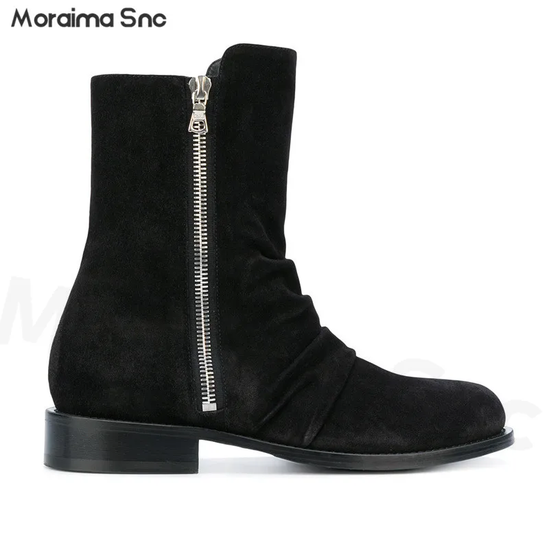 Black Suede Pleated Chelsea Boots Men's Leather Frosted Mid-Upper Side Zipper Handsome Ankle Boots Men's Fashion Boots
Black Suede Pleated Chelsea Boots Men's Leather Frosted Mid-Upper Side Zipper Handsome Ankle Boots Men's Fashion Boots