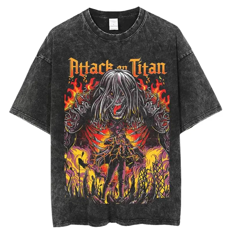 Anime Attack on Titan T Shirt Men Hip Hop Vintage Washed Oversized Anime T Shirts for Women Streetwear Tees 100% Cotton T-shirt
Anime Attack on Titan T Shirt Men Hip Hop Vintage Washed Oversized Anime T Shirts for Women Streetwear Tees 100% Cotton T-shirt