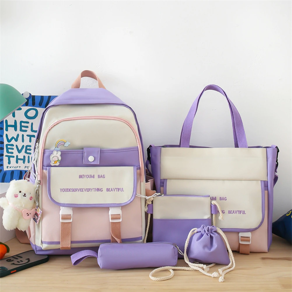5pcs Kawaii Women Backpack Cartoon Pattern Korean Cute Student Girl Schoolbag Book Bags Sets Leisure Rucksack Streetwear
5pcs Kawaii Women Backpack Cartoon Pattern Korean Cute Student Girl Schoolbag Book Bags Sets Leisure Rucksack Streetwear