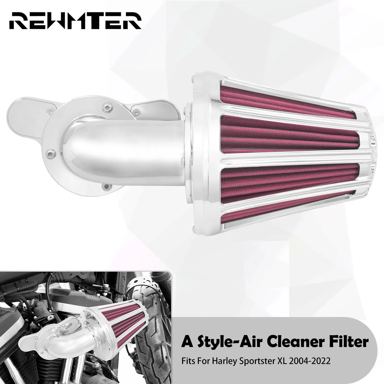 Motorcycle Air Cleaner Filter System Intake Chrome Kit For Harley Sportster Iron XL1200 883 72 48 Iron Roadster Super Low 04-22
Motorcycle Air Cleaner Filter System Intake Chrome Kit For Harley Sportster Iron XL1200 883 72 48 Iron Roadster Super Low 04-22