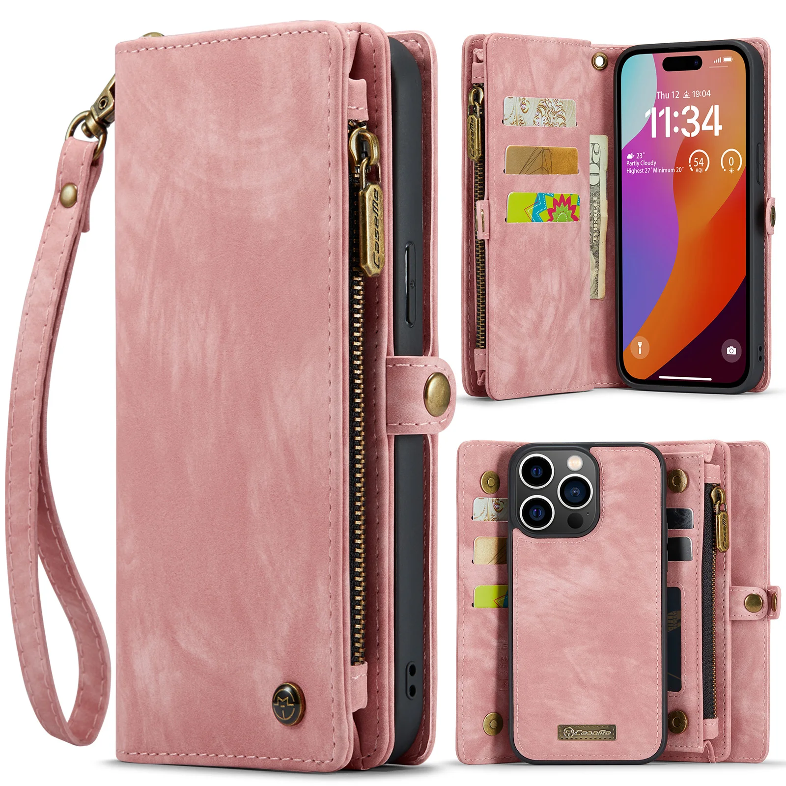 CaseMe Retro Leather 2in1 Detachable Cards Pocket Zipper Wallet Case For iPhone 15 Pro Max 14 13 12 11 XS XR X 8 Stand Cover
CaseMe Retro Leather 2in1 Detachable Cards Pocket Zipper Wallet Case For iPhone 15 Pro Max 14 13 12 11 XS XR X 8 Stand Cover