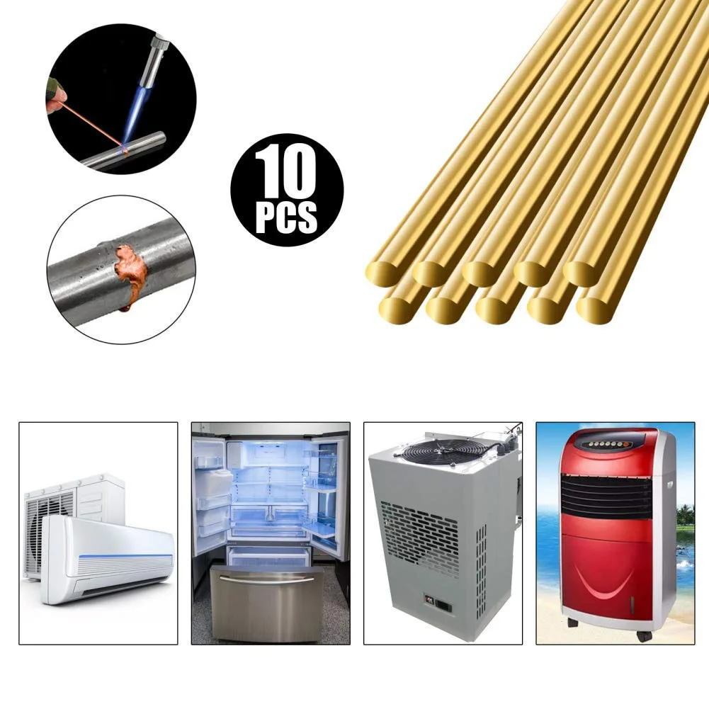 Welding Parts Welding Rod Welding Wire With A Wide Range Of Uses 1.6/2mm 10pcs 33cm 850/950 Degree Brass Golden
Welding Parts Welding Rod Welding Wire With A Wide Range Of Uses 1.6/2mm 10pcs 33cm 850/950 Degree Brass Golden