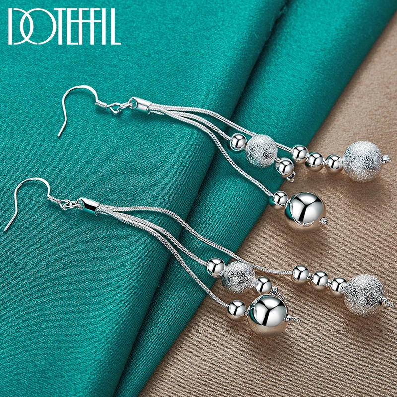 DOTEFFIL 925 Sterling Silver Smooth Matte Bead Ball Drop Earrings For Woman Wedding Engagement Fashion Party Charm Jewelry
DOTEFFIL 925 Sterling Silver Smooth Matte Bead Ball Drop Earrings For Woman Wedding Engagement Fashion Party Charm Jewelry
