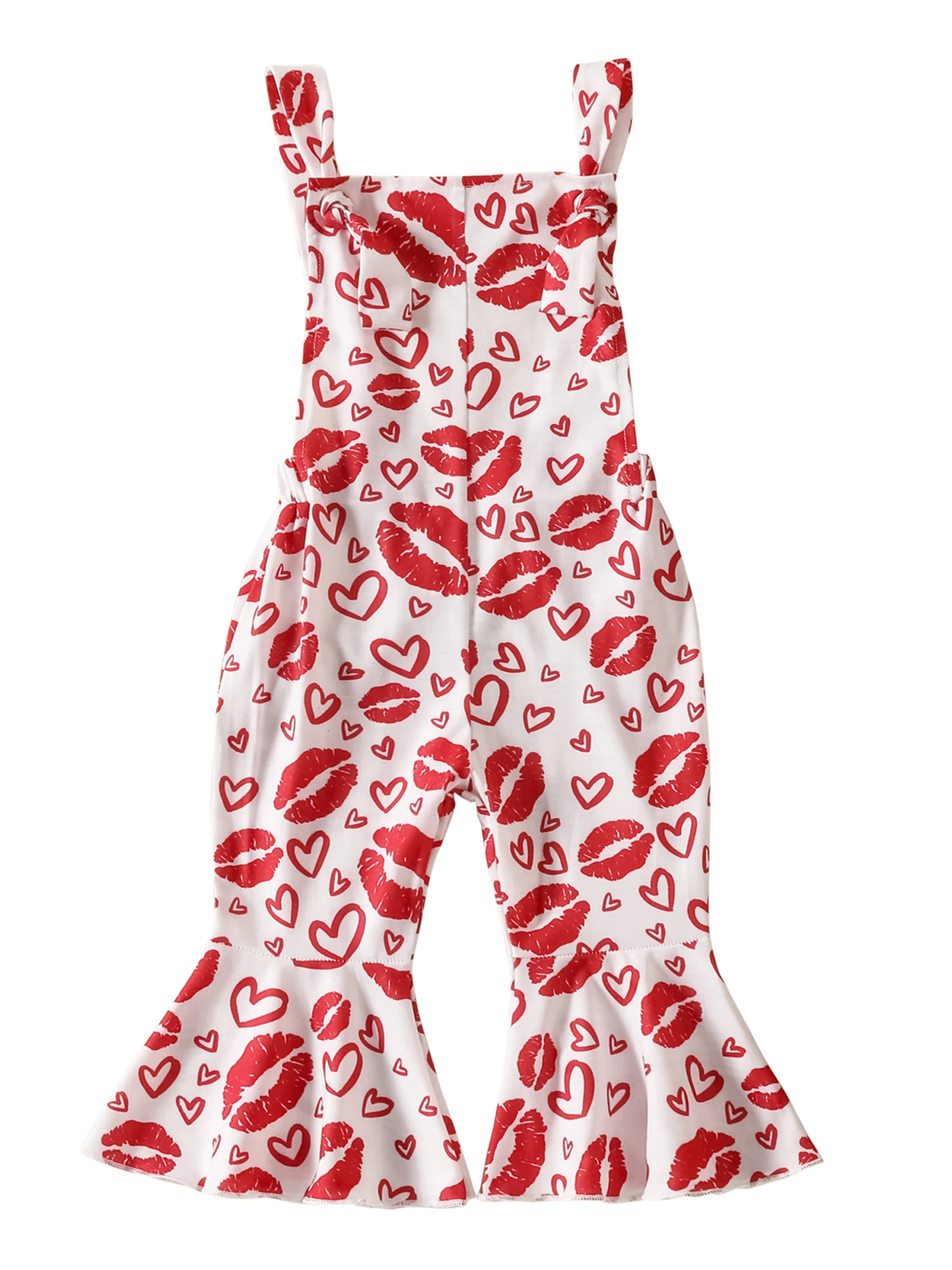 Детские летние брюки на подтяжках без рукавов с принтом губ и сердца
Детские летние брюки на подтяжках без рукавов с принтом губ и сердца