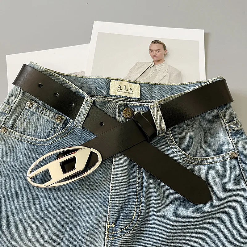 Wide 38mm Real Leather Belt for Women A Letter Oval Metal Buckle Fashion Luxury Design Jean waistband decoration Ceinture femme
Wide 38mm Real Leather Belt for Women A Letter Oval Metal Buckle Fashion Luxury Design Jean waistband decoration Ceinture femme