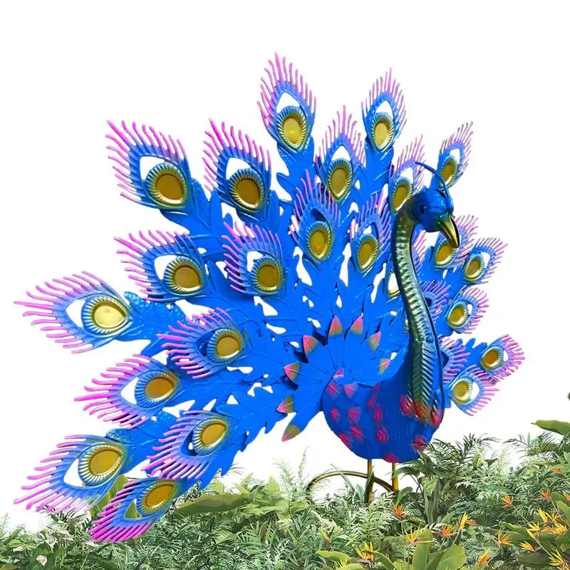 Metal Peacocks Yard Art Peacocks Lawn Sculpture Unfolded Feathered Tail Purple And Blue Finish Peacocks For Yard Balcony Window 
Metal Peacocks Yard Art Peacocks Lawn Sculpture Unfolded Feathered Tail Purple And Blue Finish Peacocks For Yard Balcony Window