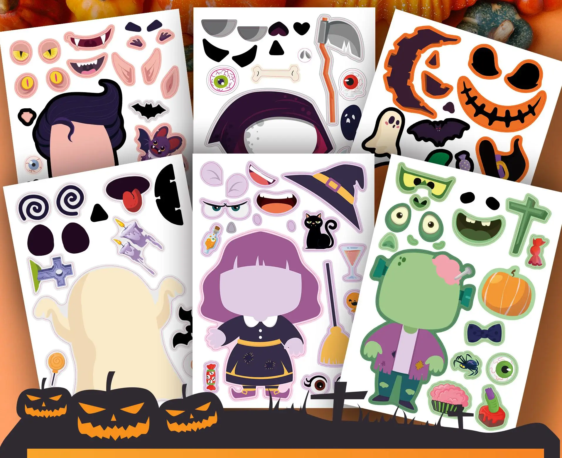 24pcs Kids DIY Puzzle Stickers Halloween Stickers Cartoon Stickers Halloween Puzzles Kids Educational Toys Boys Girls Gifts
24pcs Kids DIY Puzzle Stickers Halloween Stickers Cartoon Stickers Halloween Puzzles Kids Educational Toys Boys Girls Gifts