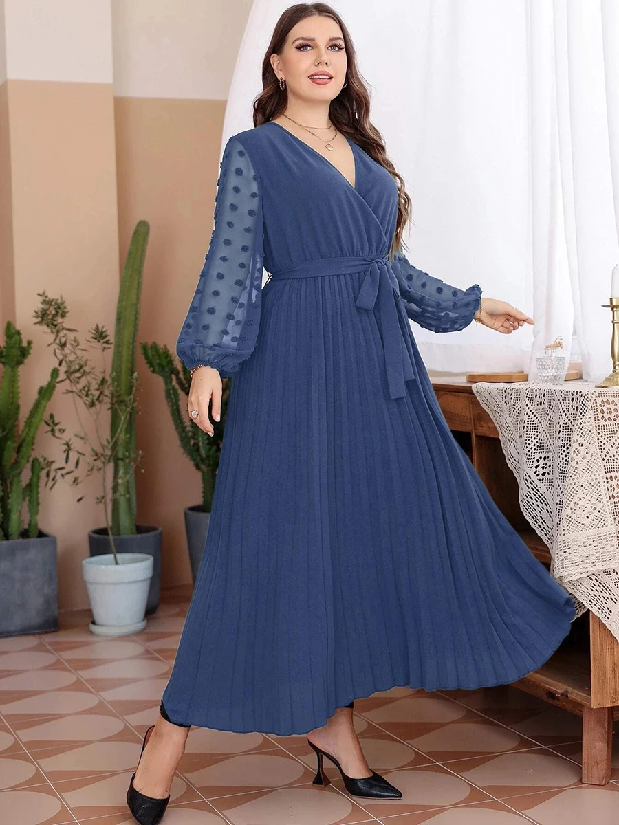 Plus Size Party Dress Women 2022 Summer V Neck Mesh See Through Long Sleeve Chiffon Pleated Dress High Waist Maxi Long Dresses
Plus Size Party Dress Women 2022 Summer V Neck Mesh See Through Long Sleeve Chiffon Pleated Dress High Waist Maxi Long Dresses