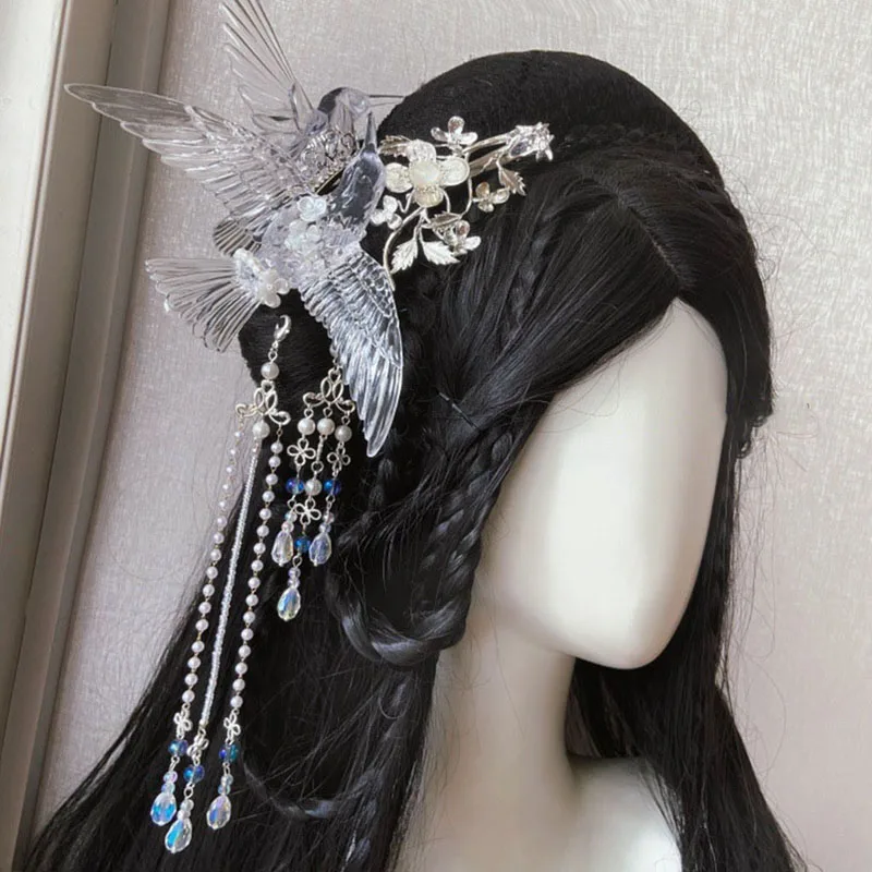 Magpie Hairpins Size Bird Pair Hairpin Hanfu Accessories Ancient Style Transparent Birds Tassel Transparent Hair Accessories
Magpie Hairpins Size Bird Pair Hairpin Hanfu Accessories Ancient Style Transparent Birds Tassel Transparent Hair Accessories
