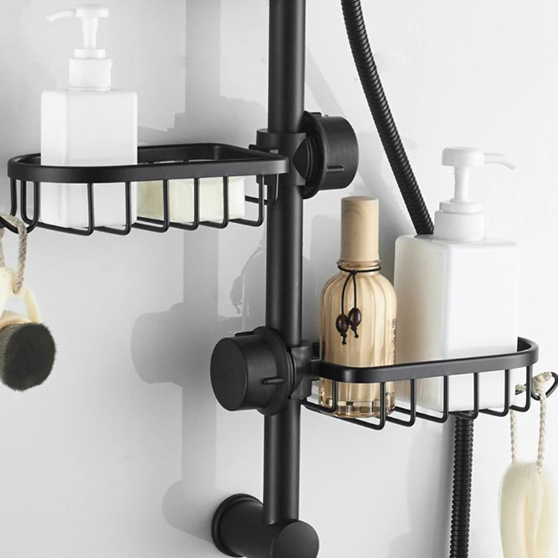 Aluminum Basket Shelf Single Layer Bathroom Storage For Shampoo Soap Shower Storage Rack Holder Organizer With Hooks
Aluminum Basket Shelf Single Layer Bathroom Storage For Shampoo Soap Shower Storage Rack Holder Organizer With Hooks