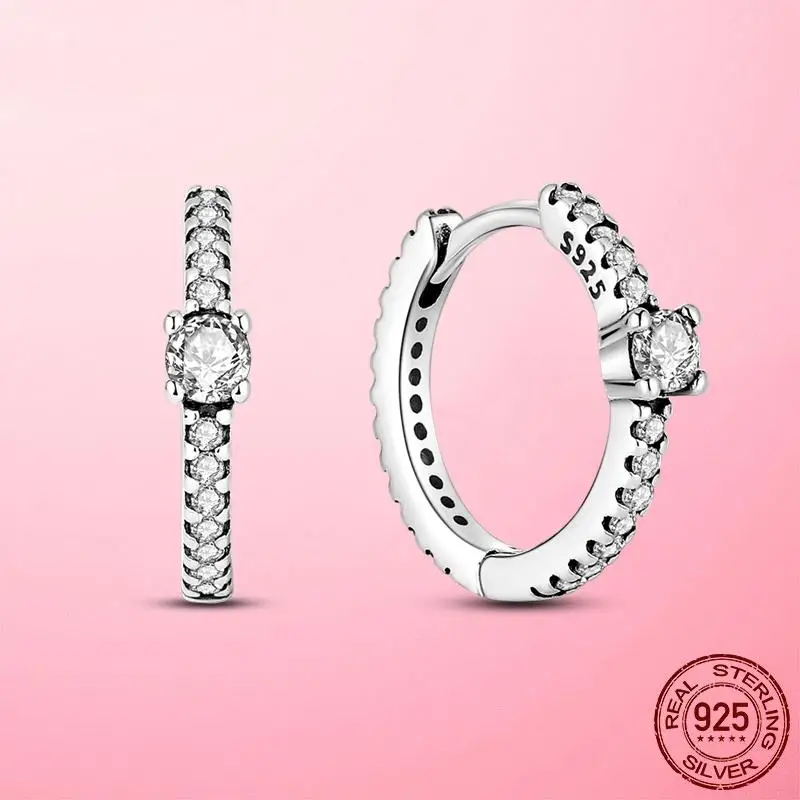 2022 Brincos 925 Silver Classic Silver Circle Hoop Earrings Clear Zircon Earrings For Women Fashion Jewelry Silver Gift
2022 Brincos 925 Silver Classic Silver Circle Hoop Earrings Clear Zircon Earrings For Women Fashion Jewelry Silver Gift