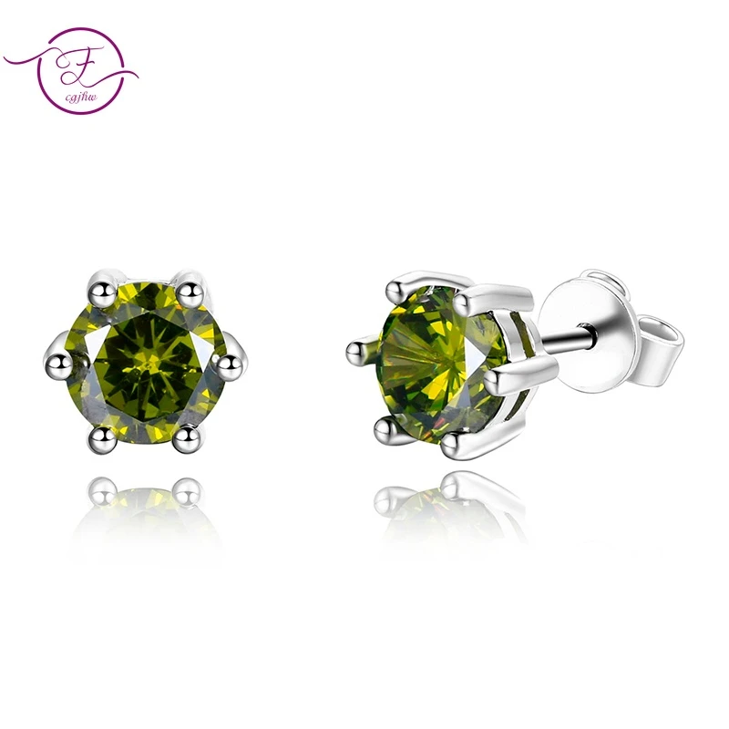 Round AAAAA Olive Green Zircon Silver Stud Earrings for Women Fine Jewelry Wedding Engaging Party Gift
Round AAAAA Olive Green Zircon Silver Stud Earrings for Women Fine Jewelry Wedding Engaging Party Gift