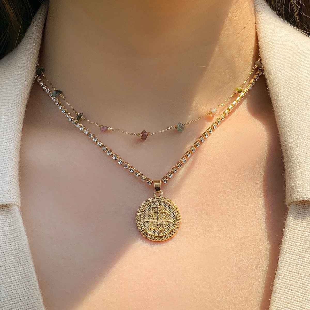 Bohemia Irregular Colorful Stone Chain Necklace For Women Luxury Rhinestone Tennis Necklace Fashion Geometric Pendant Jewelry
Bohemia Irregular Colorful Stone Chain Necklace For Women Luxury Rhinestone Tennis Necklace Fashion Geometric Pendant Jewelry