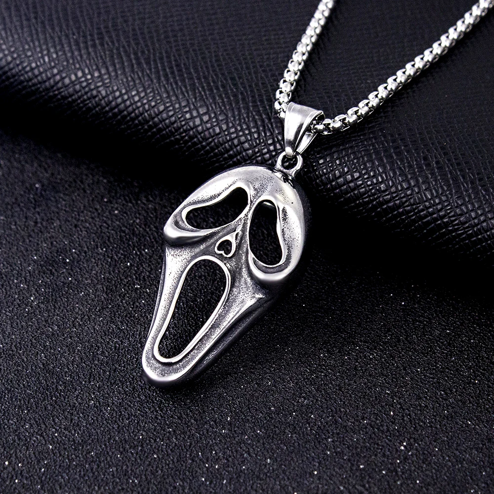 Gothic Mask Skull Pendant Necklace Men Nightclub Ghost Head Stainless Steel Necklace Fashion Punk Jewelry Gift Wholesale
Gothic Mask Skull Pendant Necklace Men Nightclub Ghost Head Stainless Steel Necklace Fashion Punk Jewelry Gift Wholesale