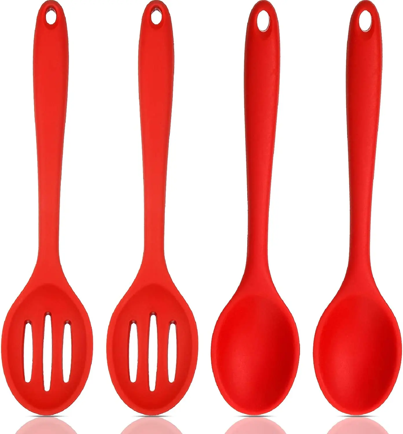 

Silicone Cooking Spoons Set Silicone Serving Spoon Mixing Spoons Slotted Kitchen Gadgets Utensil Set Kitchen Utensils Set 4Pcs