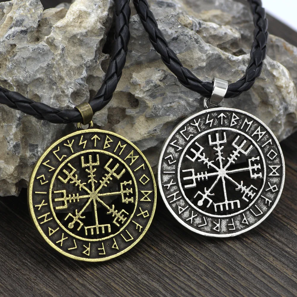 

Vintage Norse Viking Necklace For Men, Odin Symbol Rune Amulet Ally Chain Compass Pendant Vegvisir Mjolnir Male Jewelry Gift