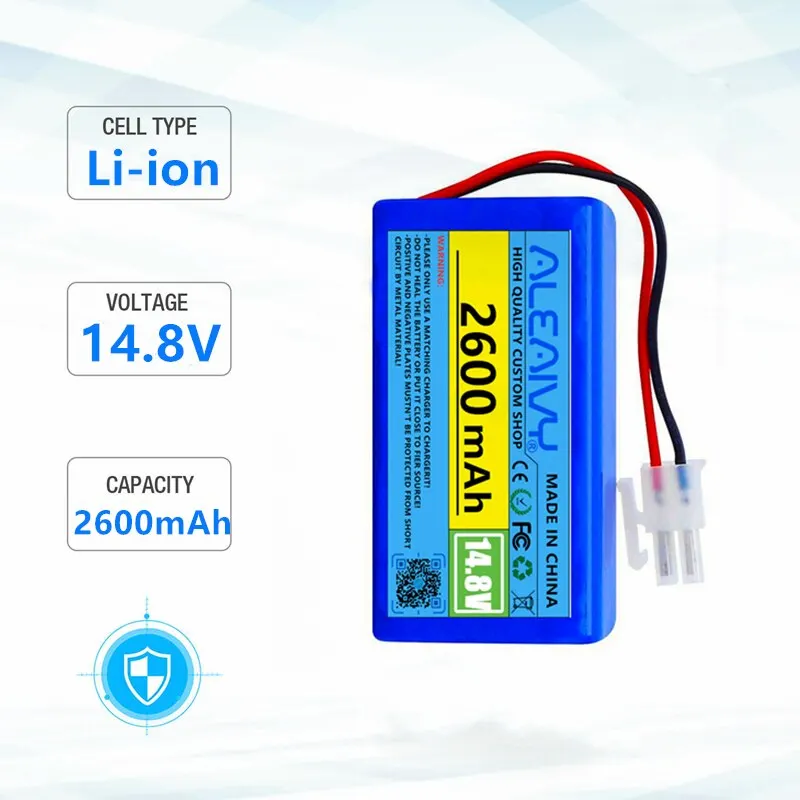 14.8V 2600mAh 18650 Li-ion Rechargeabe Battery for ilife Ecovacs A4s, A4, A6, A9, V7, V7s, V7s Pro Robotic Vacuum Cleaner Chuwi
14.8V 2600mAh 18650 Li-ion Rechargeabe Battery for ilife Ecovacs A4s, A4, A6, A9, V7, V7s, V7s Pro Robotic Vacuum Cleaner Chuwi