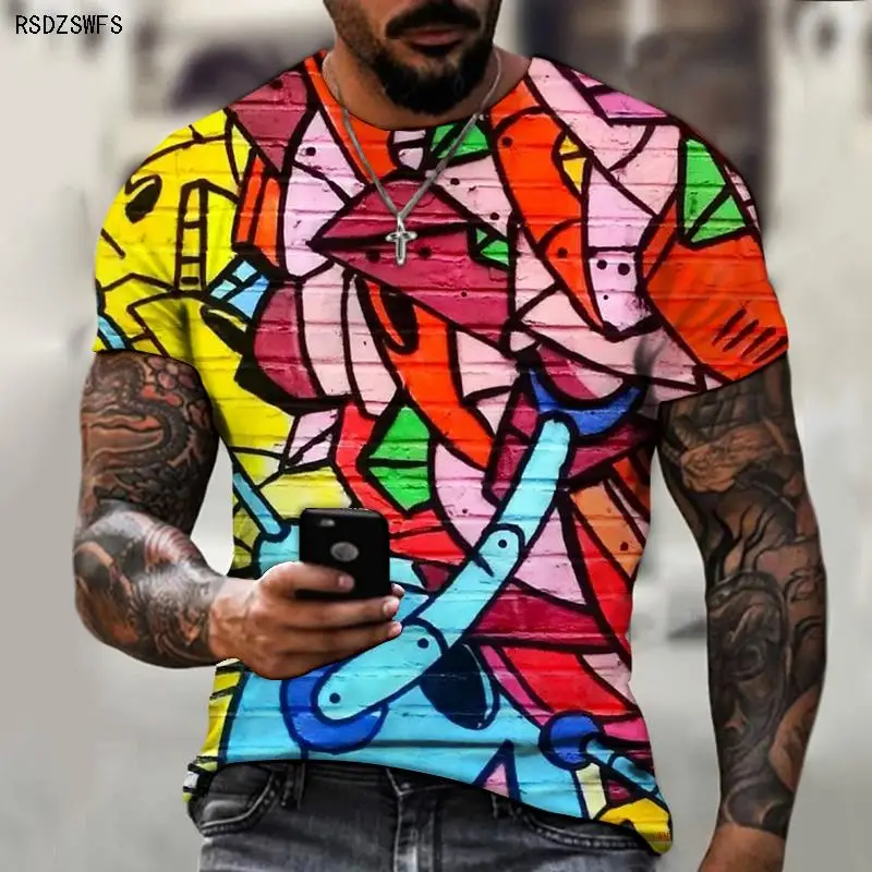 Creative Fun Three-dimensional 3D Printing Men's Shirt 2021 New Time Splicing Colorful Men's T-shirt Oversized 5XL Fashion
Creative Fun Three-dimensional 3D Printing Men's Shirt 2021 New Time Splicing Colorful Men's T-shirt Oversized 5XL Fashion