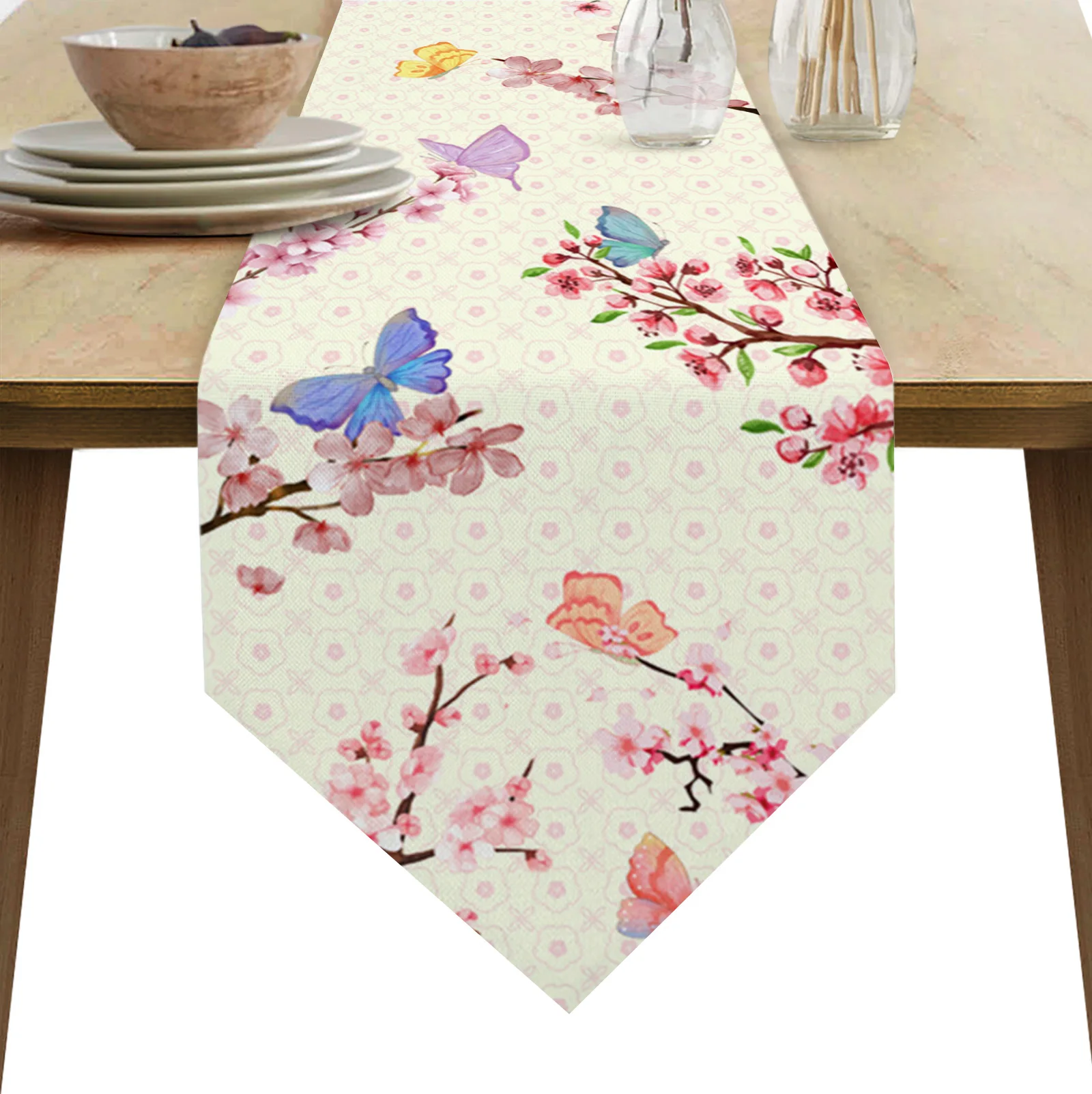 Скатерть в стиле бохо с бабочкой и цветами вишни
Скатерть в стиле бохо с бабочкой и цветами вишни