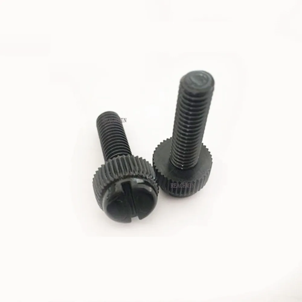 

500PCS M3*6/8/10/12/16/20/25MM ANTI RUSTED Black Nylon Knurl Hand Screw Computer Used Insulation Bolts Slotted Tighten Screw