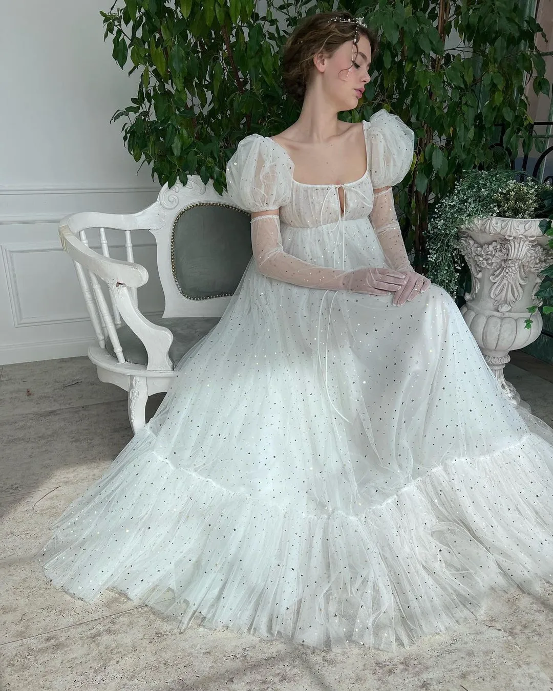 BridalAffair Sparkly Starry Tulle Long Prom Dresses Square Puff Sleeves A-Line Tiered Evening Gowns Wedding Party Dress 2022
BridalAffair Sparkly Starry Tulle Long Prom Dresses Square Puff Sleeves A-Line Tiered Evening Gowns Wedding Party Dress 2022