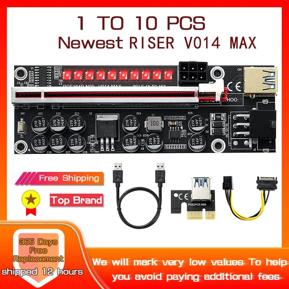 1/5/10 шт. PCIE Райзер для видеокарты V014 Max USB3.0 VER014MAX GPU Райзер PCI Express X16 Райзер райзеры для майнинга биткоинов
1/5/10 шт. PCIE Райзер для видеокарты V014 Max USB3.0 VER014MAX GPU Райзер PCI Express X16 Райзер райзеры для майнинга биткоинов