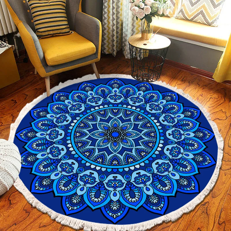 Retro Round Carpet With Tassel Boho Bedroom Fitting Living Room Woven Cotton Linen Bedside Persian Rug Door Floor Mat Home Decor
Retro Round Carpet With Tassel Boho Bedroom Fitting Living Room Woven Cotton Linen Bedside Persian Rug Door Floor Mat Home Decor