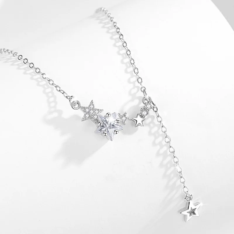 Meteor shower 925Sterling Silver Women's Necklaces Fashion Versatile Pink White Stone Decorative Collar Chain Valentine'sDayGift
Meteor shower 925Sterling Silver Women's Necklaces Fashion Versatile Pink White Stone Decorative Collar Chain Valentine'sDayGift