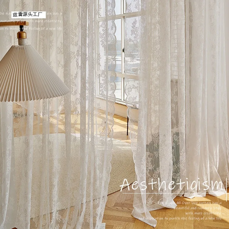 Custom Lace Curtain Korean Princess Style White Gauze Window Sheer Curtains for Living Room Bedroom Kitchen 
Custom Lace Curtain Korean Princess Style White Gauze Window Sheer Curtains for Living Room Bedroom Kitchen