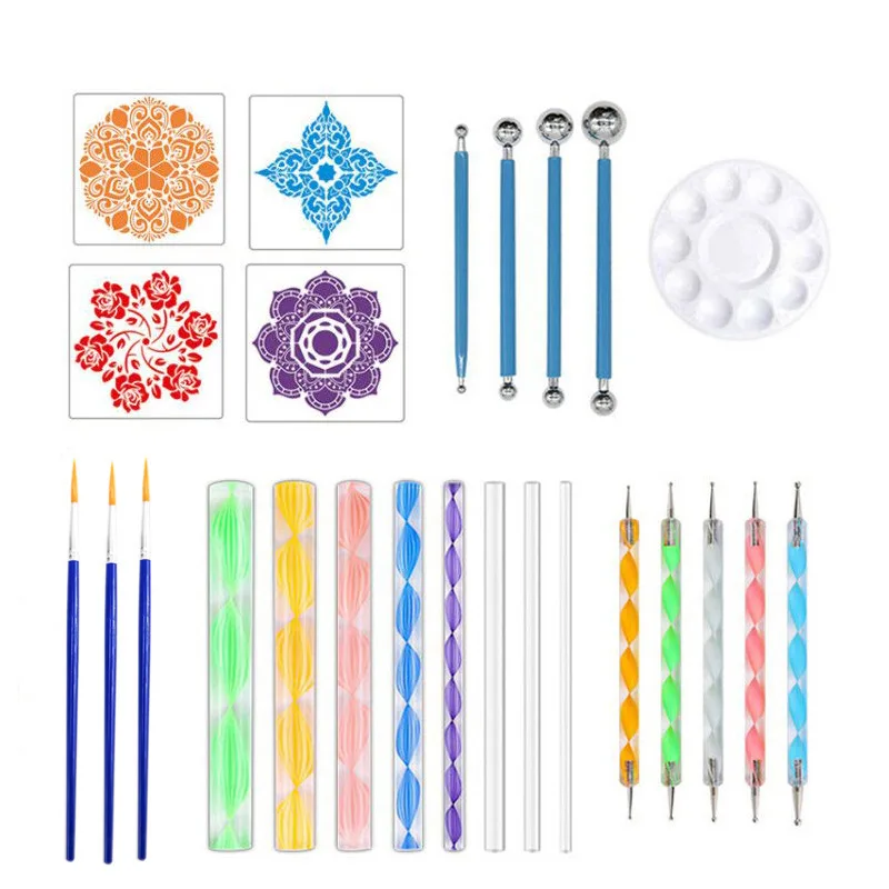 25pcs Mandala Dotting Tools Set For Painting Rocks DIY Acrylic Stick Art Craft Drawing Carving Pottery Clay Nail Stamp Handwork
25pcs Mandala Dotting Tools Set For Painting Rocks DIY Acrylic Stick Art Craft Drawing Carving Pottery Clay Nail Stamp Handwork
