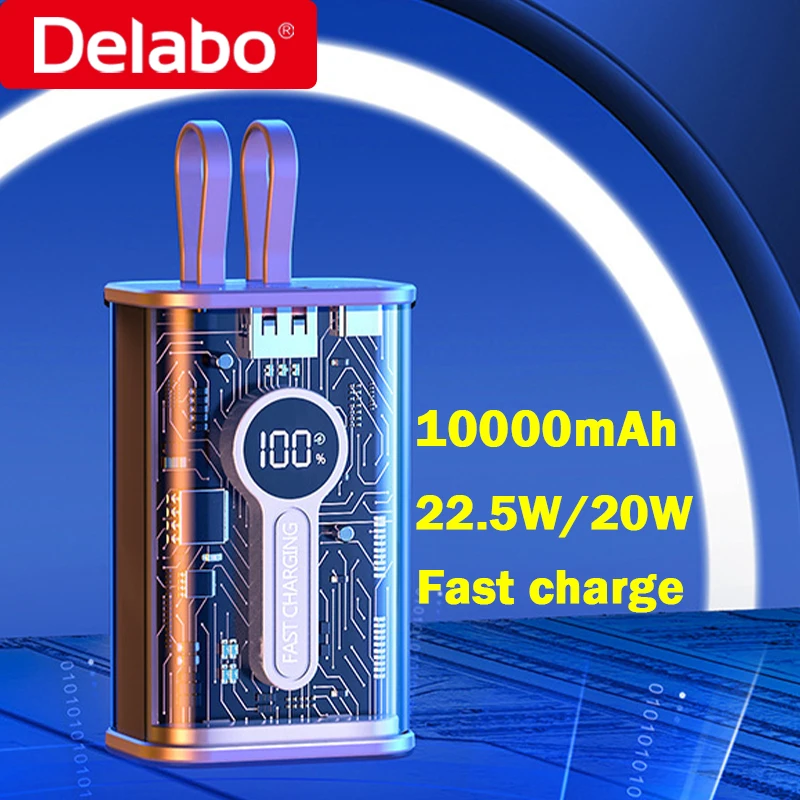 Power Bank 10000mah Fast Charger Transparent Powerbank 22.5w PD20W with Type C LIGHTNING Cable Portable Charger for iPhone Xiaom
Power Bank 10000mah Fast Charger Transparent Powerbank 22.5w PD20W with Type C LIGHTNING Cable Portable Charger for iPhone Xiaom