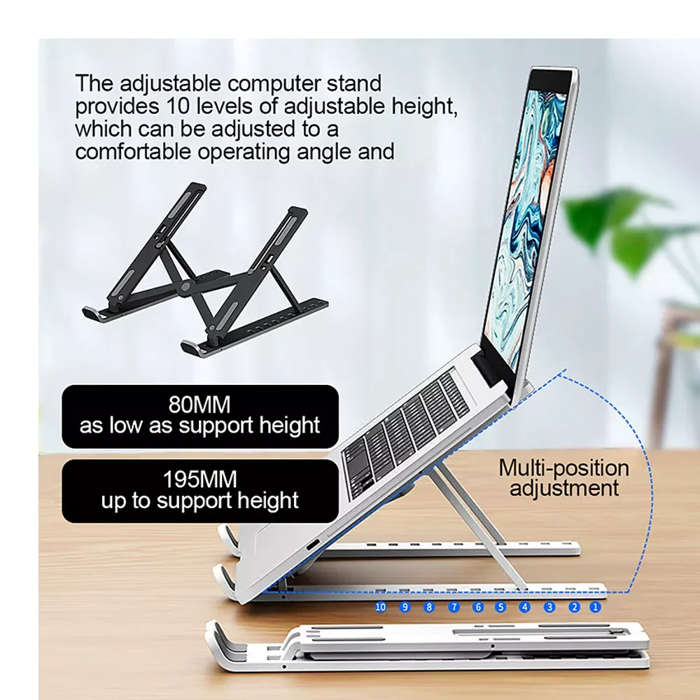 Laptop Stand for MacBook Pro Air Notebook Holder Foldable Metal Tablet Stand Phone Stand Cooling Bracket Riser Portable
Laptop Stand for MacBook Pro Air Notebook Holder Foldable Metal Tablet Stand Phone Stand Cooling Bracket Riser Portable