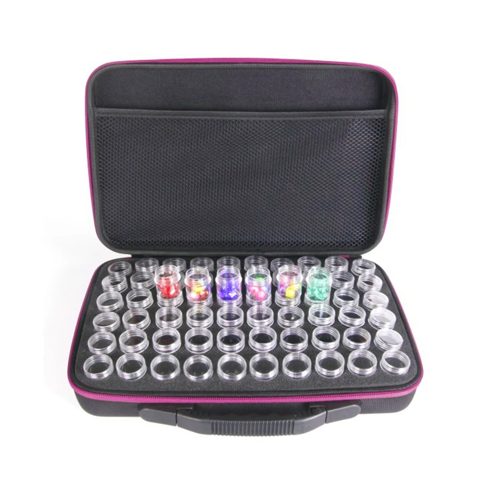 60 Bottles Shockproof Beads Diamond Painting Hand Bag Embroidery Protective Cover Drill Storage Box Tool Zipper Design EVA
60 Bottles Shockproof Beads Diamond Painting Hand Bag Embroidery Protective Cover Drill Storage Box Tool Zipper Design EVA