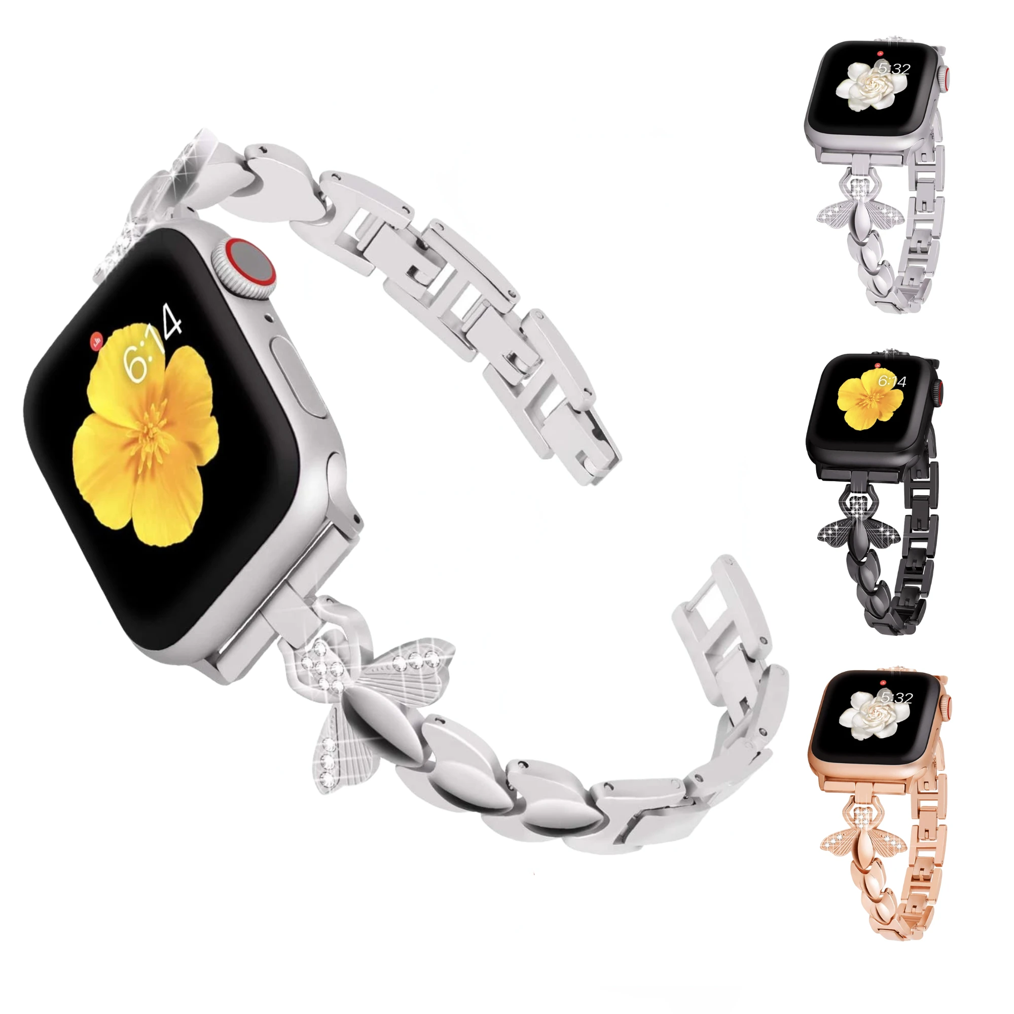Metal Bracelet Strap For Apple watch 7 45mm 41mm Small bee carved watch wristband For iwatch 6 5 4 3 2 1 SE 44mm 42mm 40mm 38mm
Metal Bracelet Strap For Apple watch 7 45mm 41mm Small bee carved watch wristband For iwatch 6 5 4 3 2 1 SE 44mm 42mm 40mm 38mm