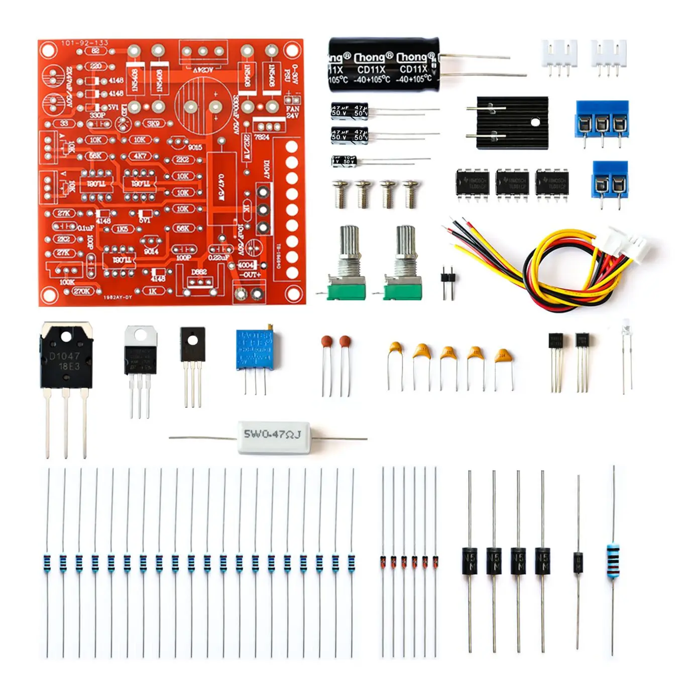 0-30V 2MA-3A adjustable DC power supply laboratory power short-circuit current limit protection DIY kit
0-30V 2MA-3A adjustable DC power supply laboratory power short-circuit current limit protection DIY kit
