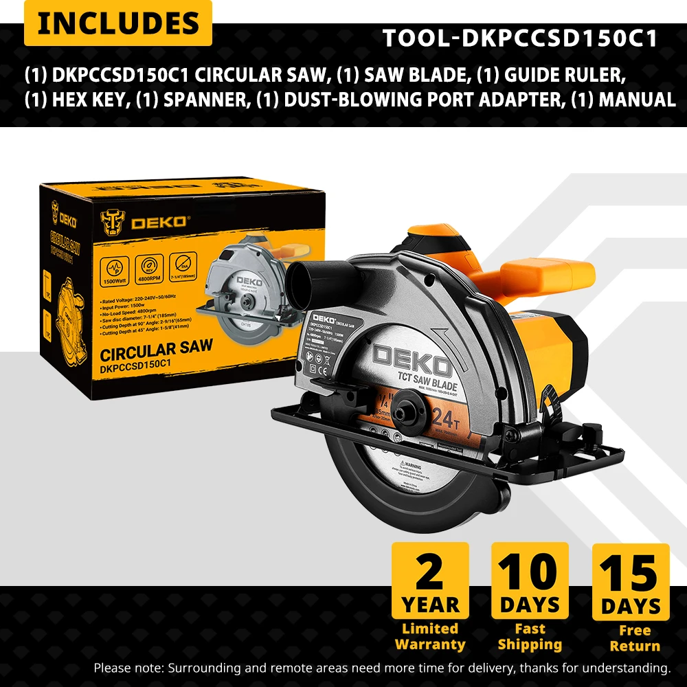 Электрическая циркулярная пила DEKO DKCS 185 мм
Электрическая циркулярная пила DEKO DKCS 185 мм